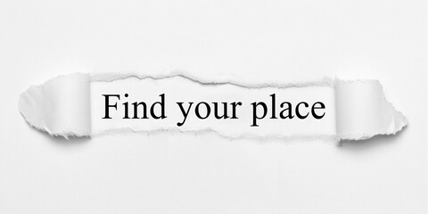 Find your place 
