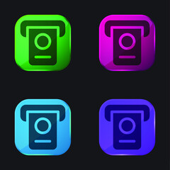 Atm four color glass button icon