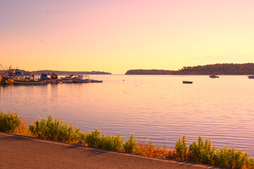 sunset on the beach in Dikili, İzmir Turkey
