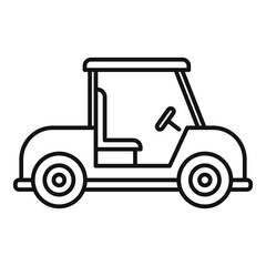Fototapeta premium Golf cart electric icon, outline style