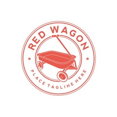 Red Wagon Trolley Logo Design Vector Image