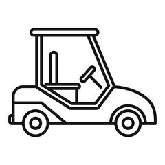 Fototapeta na wymiar Golf cart equipment icon, outline style
