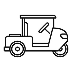Golf cart activity icon, outline style