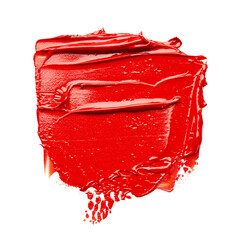 Red paint abstract smear over white