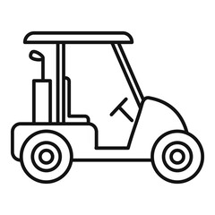 Golf cart vehicle icon, outline style