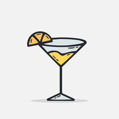 Hand drawn juice icon Design Template. vector sketch doodle illustration isolated on white background. Summer vacation and leisure symbol.