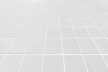 Perspective View Monotone white Brick Stone Pavement on The Ground for Street Road