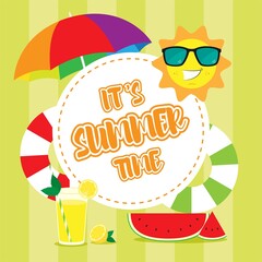 vector illustration for summer time, hello summer banner