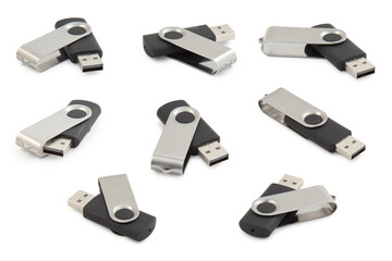 Usb stick or flash drive isolated on white background
