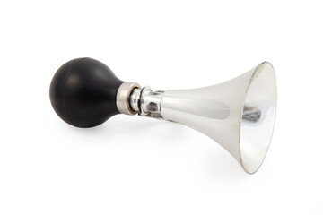Isolated vintage bicycle air horn.