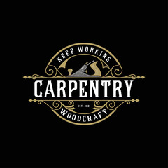 carpentry emblem retro logo