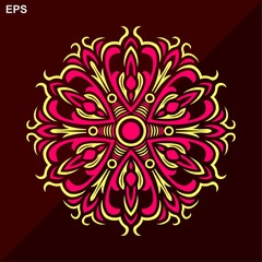 Modern vector mandala art design with a beautiful mix of colors, suitable for all advertising design needs, both for business card designs, banners, brochures and others. EPS format files