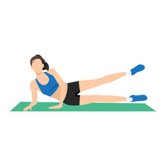 Obraz na płótnie Canvas Woman doing Knee lift. Leg kick combo exercise. Flat vector illustration isolated on white background