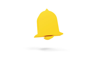 Online video service subscription concept. Yellow bell icon on white background