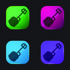 Big Shovel four color glass button icon