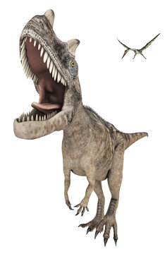 Dinosaurier Ceratosaurus und Flugsaurier Quetzalcoatlus