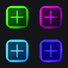 Add four color glass button icon