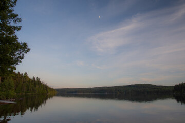 Beautiful and wild fishing lake in the province of Quebec, Canada