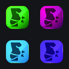 Belly four color glass button icon