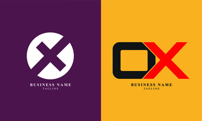 OX, XO, Abstract initial monogram letter alphabet logo design - obrazy, fototapety, plakaty