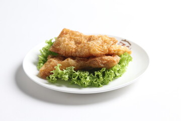 deep fried crispy meat dumpling wanton har gao dim sum menu serve with tartar salad sauce