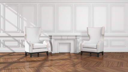 Room interior with Wall Background. 3D rendering ,3D illustration	
