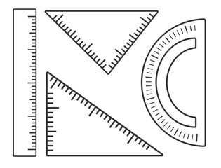 Ruler, triangle and arc icon