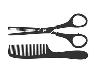 Scissors and comb icon for cutting hair (part 2)