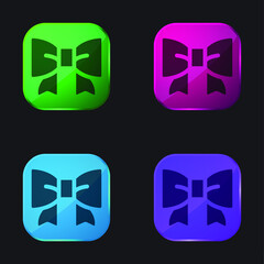 Obraz premium Bow four color glass button icon