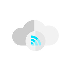 Cloud , Wireless Network flat icon.