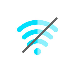 Fototapeta na wymiar No Wifi , Wireless Network flat icon.