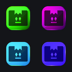 Box four color glass button icon