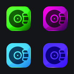 Brake four color glass button icon