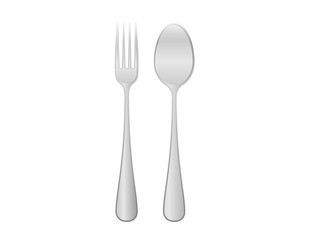 Silver fork and spoon in a row