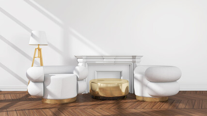 Room interior with Wall Background. 3D rendering ,3D illustration	