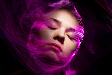 lightpainting portrait, new art direction, long exposure photo without photoshop, light drawing at long exposure	

