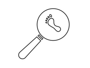 Magnifying glass icon with footprints as the object of investigation (part 2)