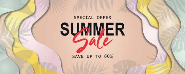 Summer banner template for advertising summer arrivals collection or seasonal sales promotion