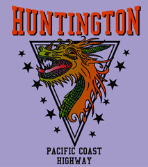 California Huntington Beach graphic design vector art
