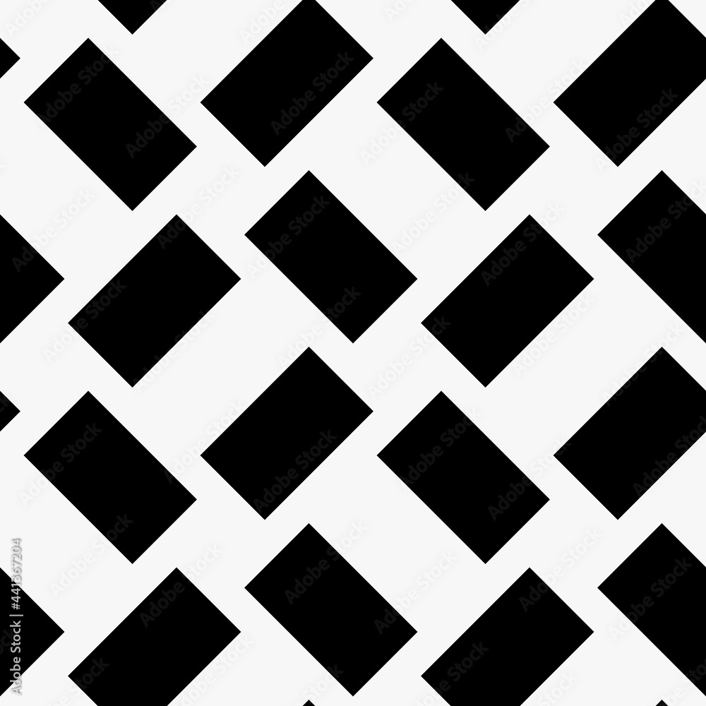 Poster black diagonal rhombuses pattern. vector seamless bricks ornament.