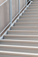 Fototapeta premium Outdoor staircase made with gray composite deck
