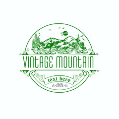 vintage mountain logo exclusive design inspiration