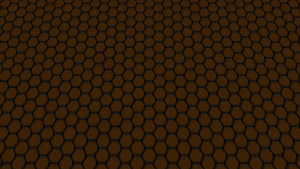 Brown 3D hexagons and black abstract background
