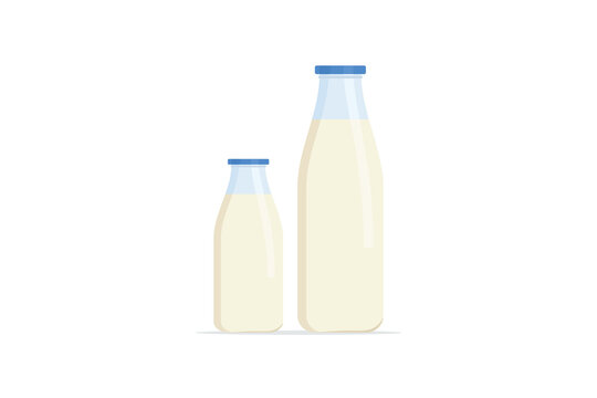 Milk bottle icon set