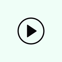 Play button icon in trendy flat style isolated on grey background. Play symbol for your web site design, logo, app, UI. Vector illustration