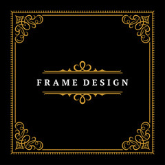 Vintage frame border ornament and vignettes swirls decoration with divider template vector illustration