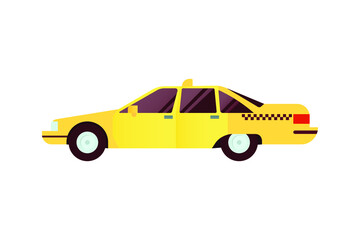 Taxi Vehicle. Modern Flat Style Vector Illustration. Social Media Template.