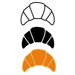 croissant icon on white background. bakery croissant outline. croissant cake sign. flat style.
