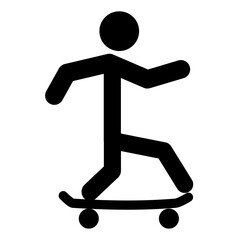 skateboard icon on white background. solid skateboard sign. flat style.