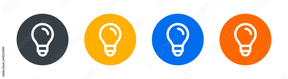 Poster light bulb icon. lamp symbol isolated on white background.